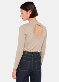 Keyhole Back Crew Neck Knit