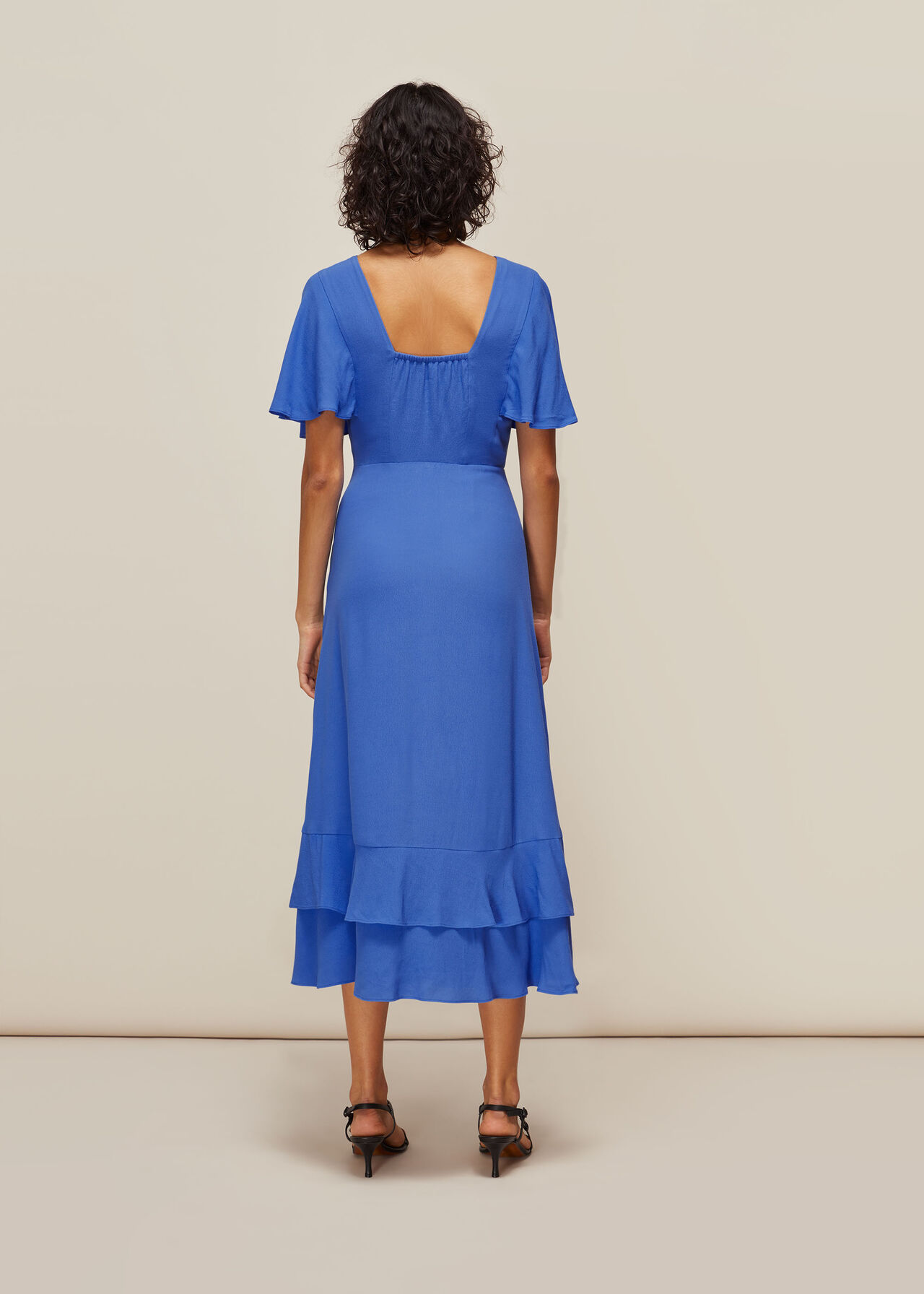 Cathy Frill Hem Dress Blue