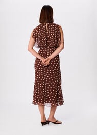 Petite Polka Dot Print Midi Dress