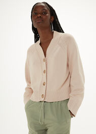 Ribbed Detail Cotton Cardigan