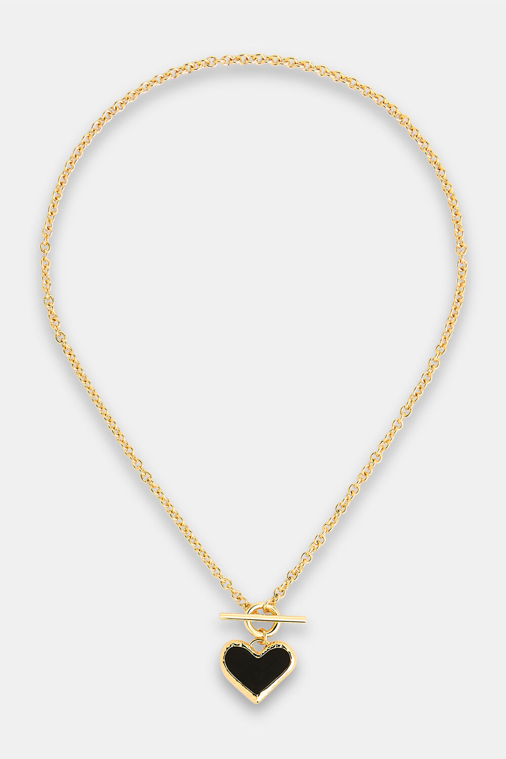 Enamel Heart T Bar Necklace