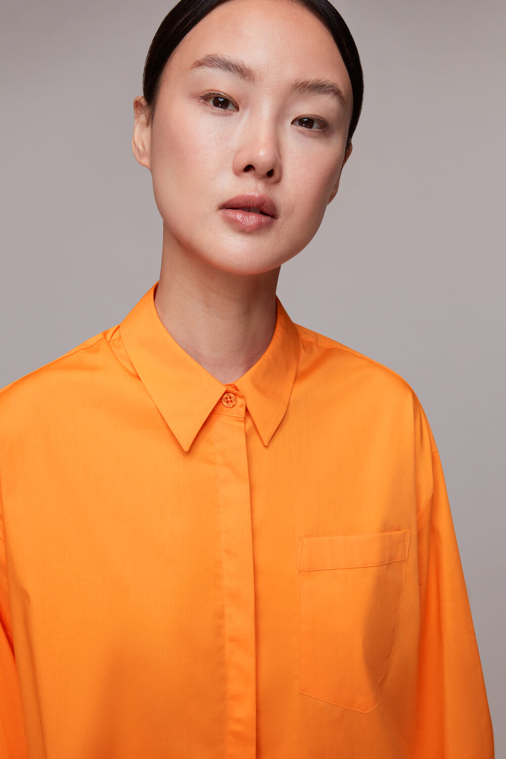 Orange Oversized Button Up Shirt