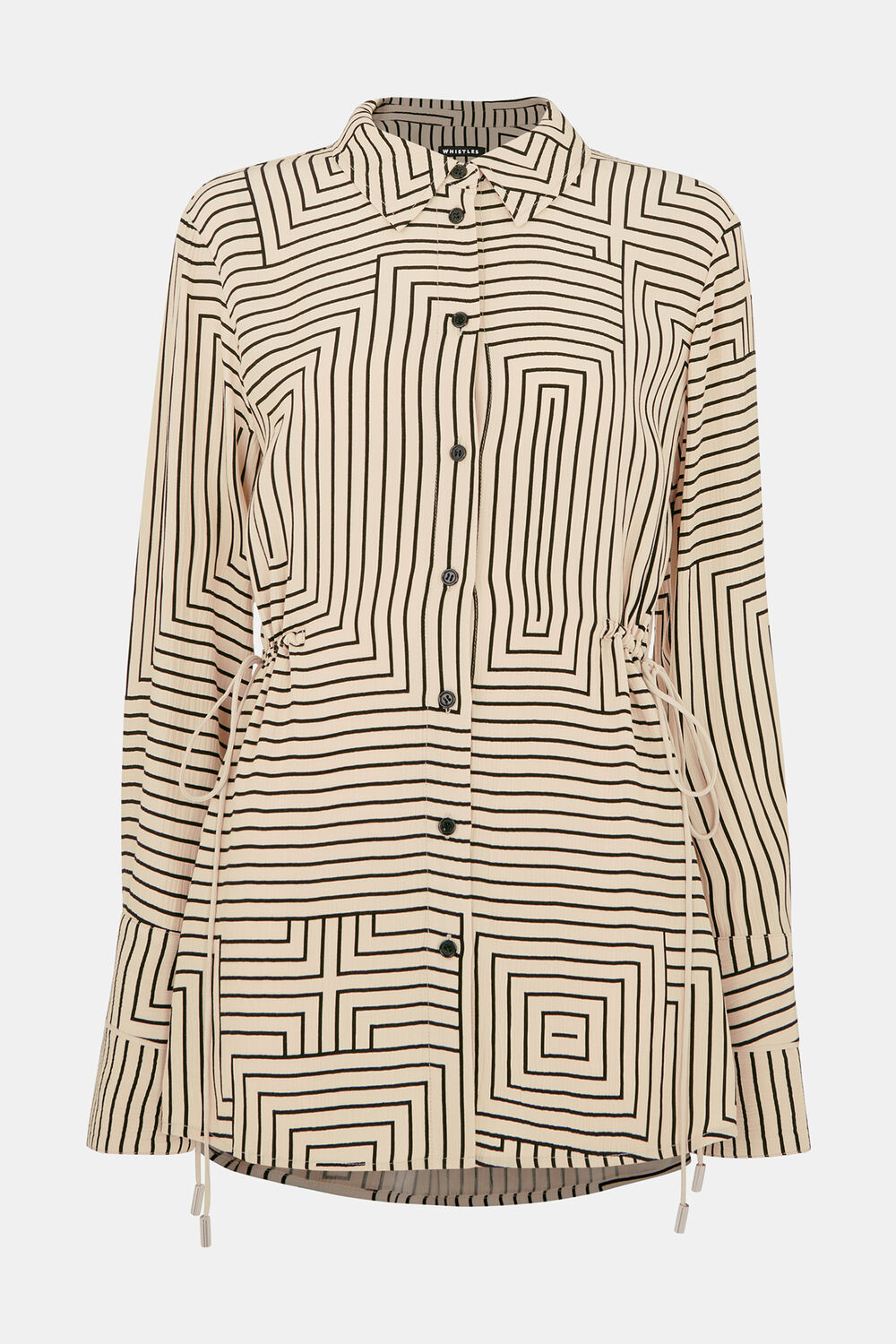 Angled Stripe Tie Detail Shirt
