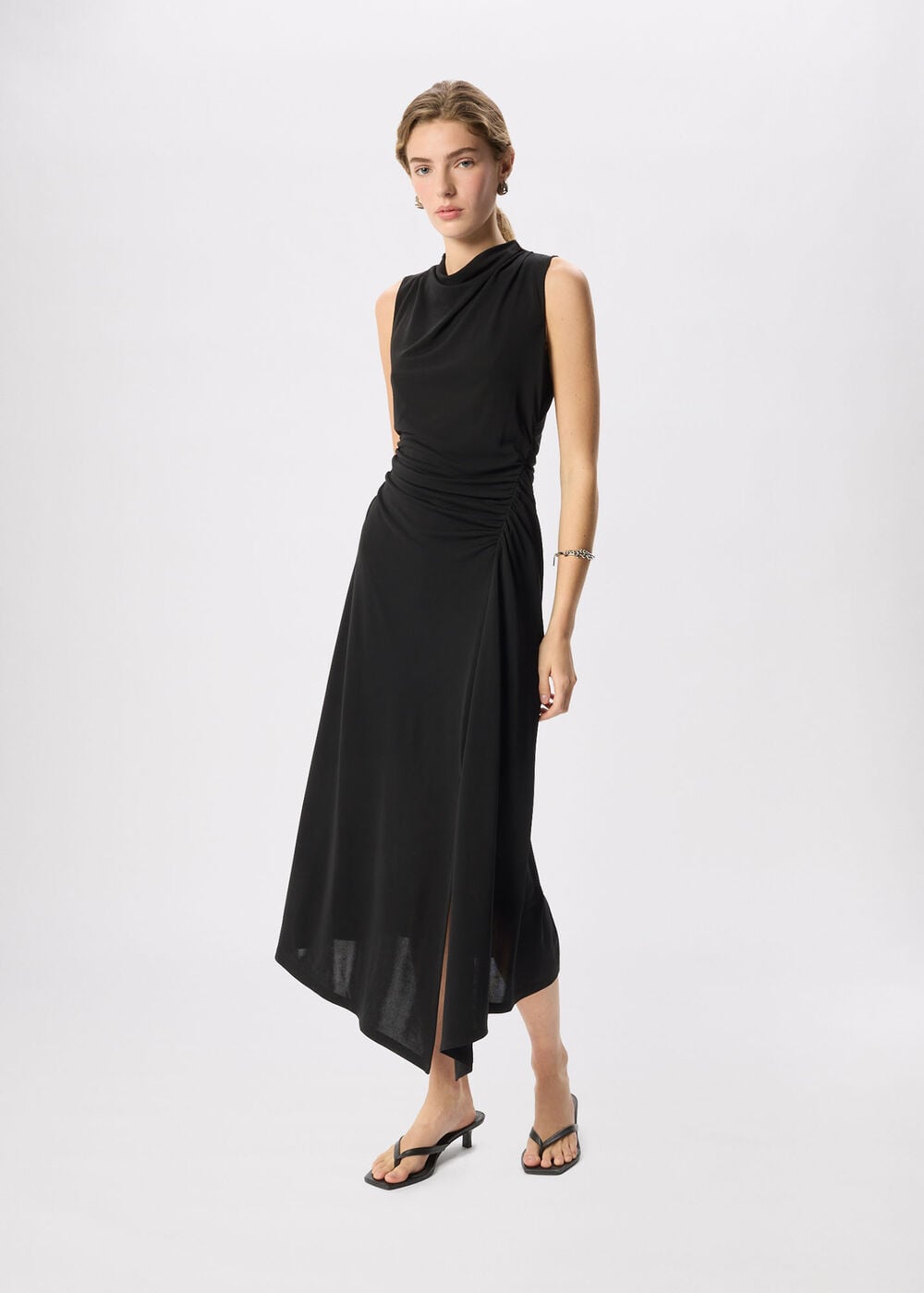 Ruched Halter Jersey Dress