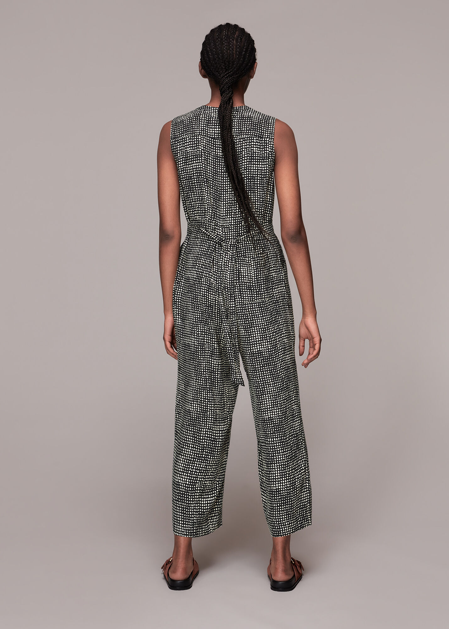 Black/Multi Josie Spotted Check Jumpsuit WHISTLES