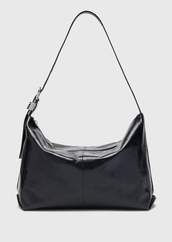 Black Ring Detail Shoulder Bag