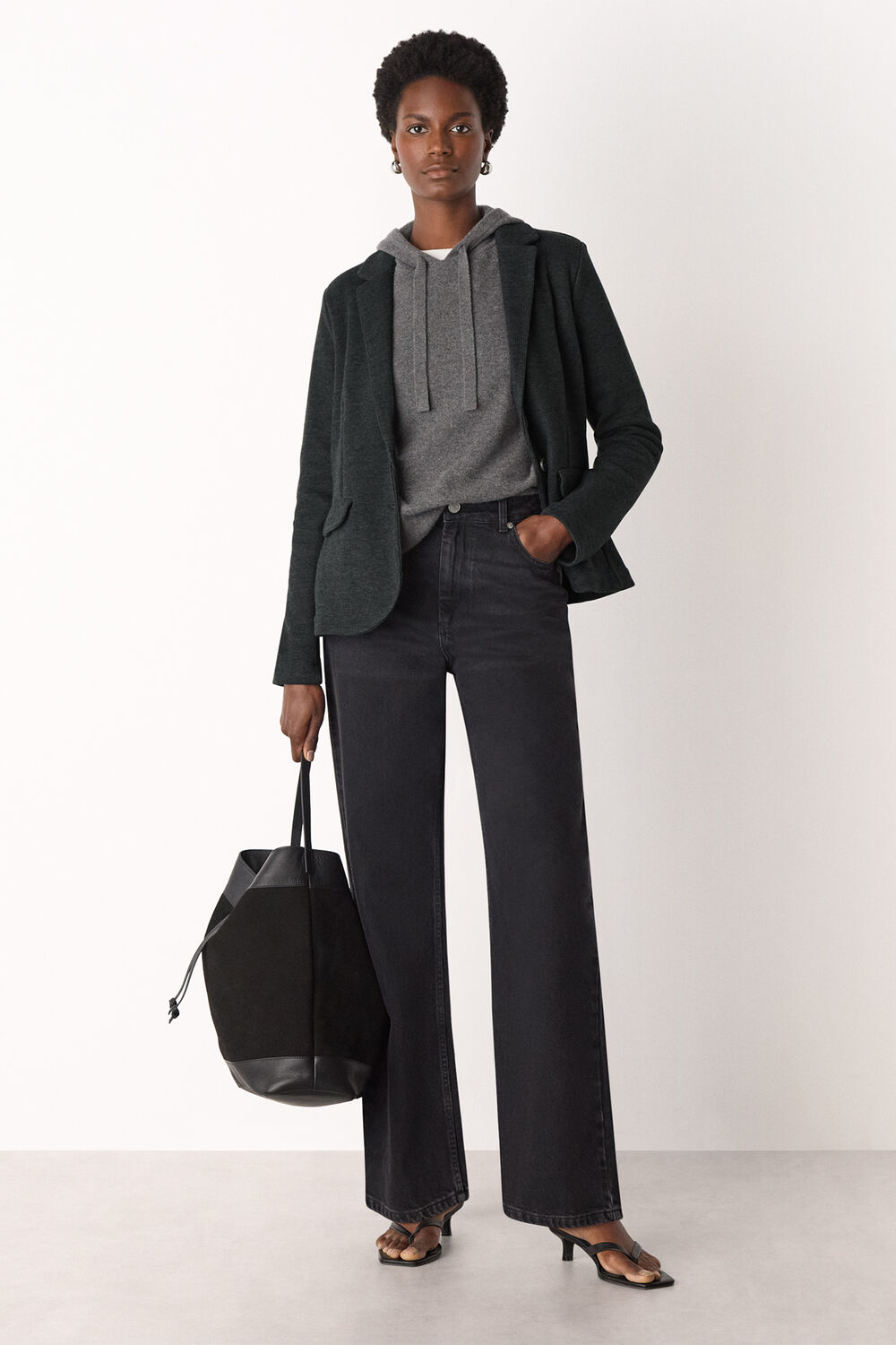 Dark Grey Slim Jersey Jacket