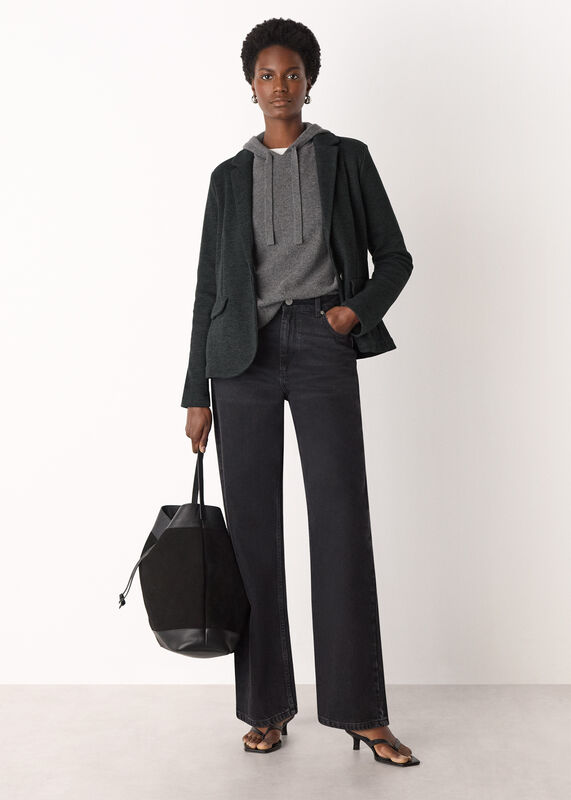 Dark Grey Slim Jersey Jacket