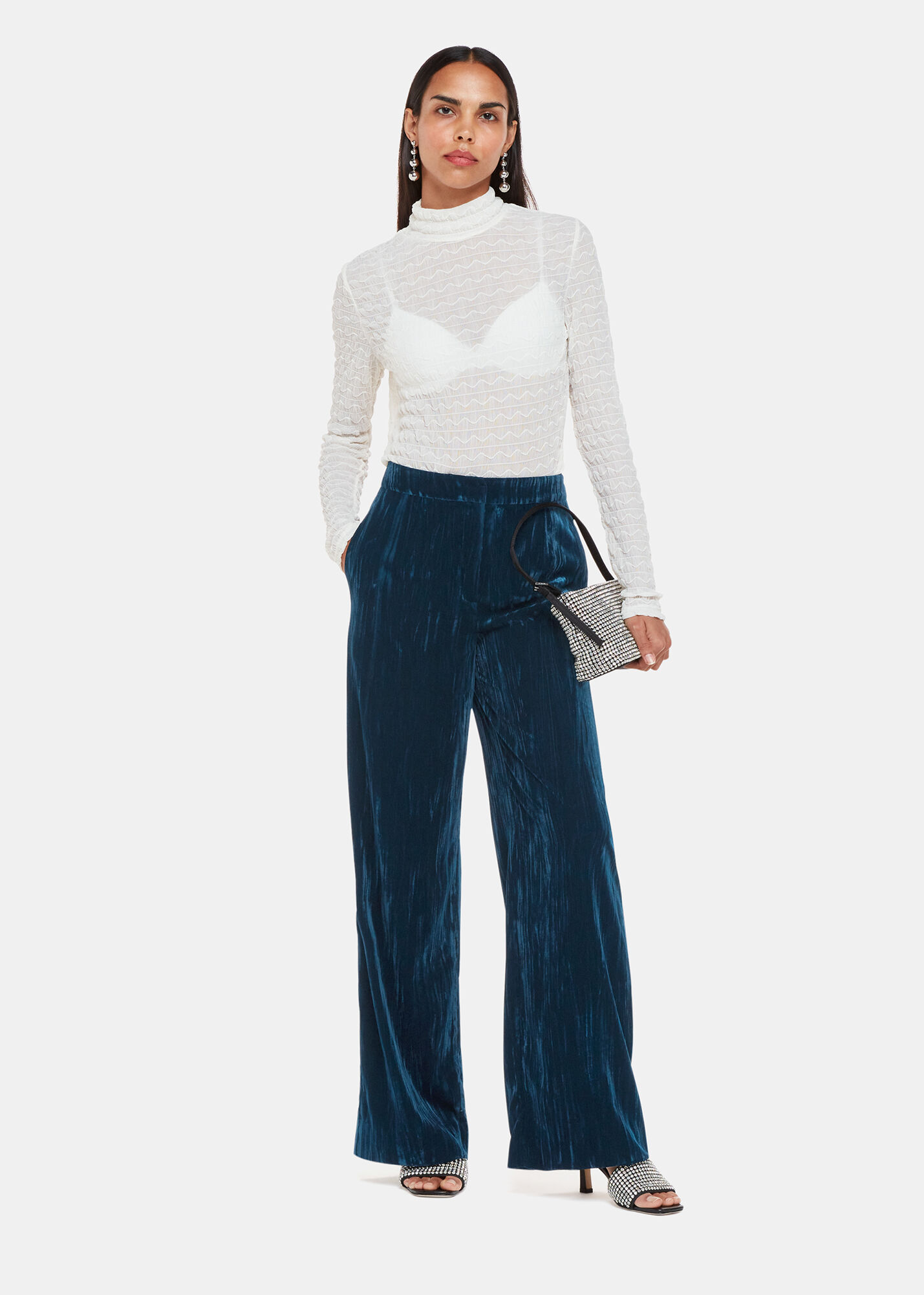 Crushed velvet pants sales