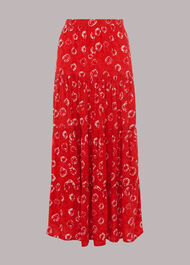 Tie Dye Floral Tiered Skirt