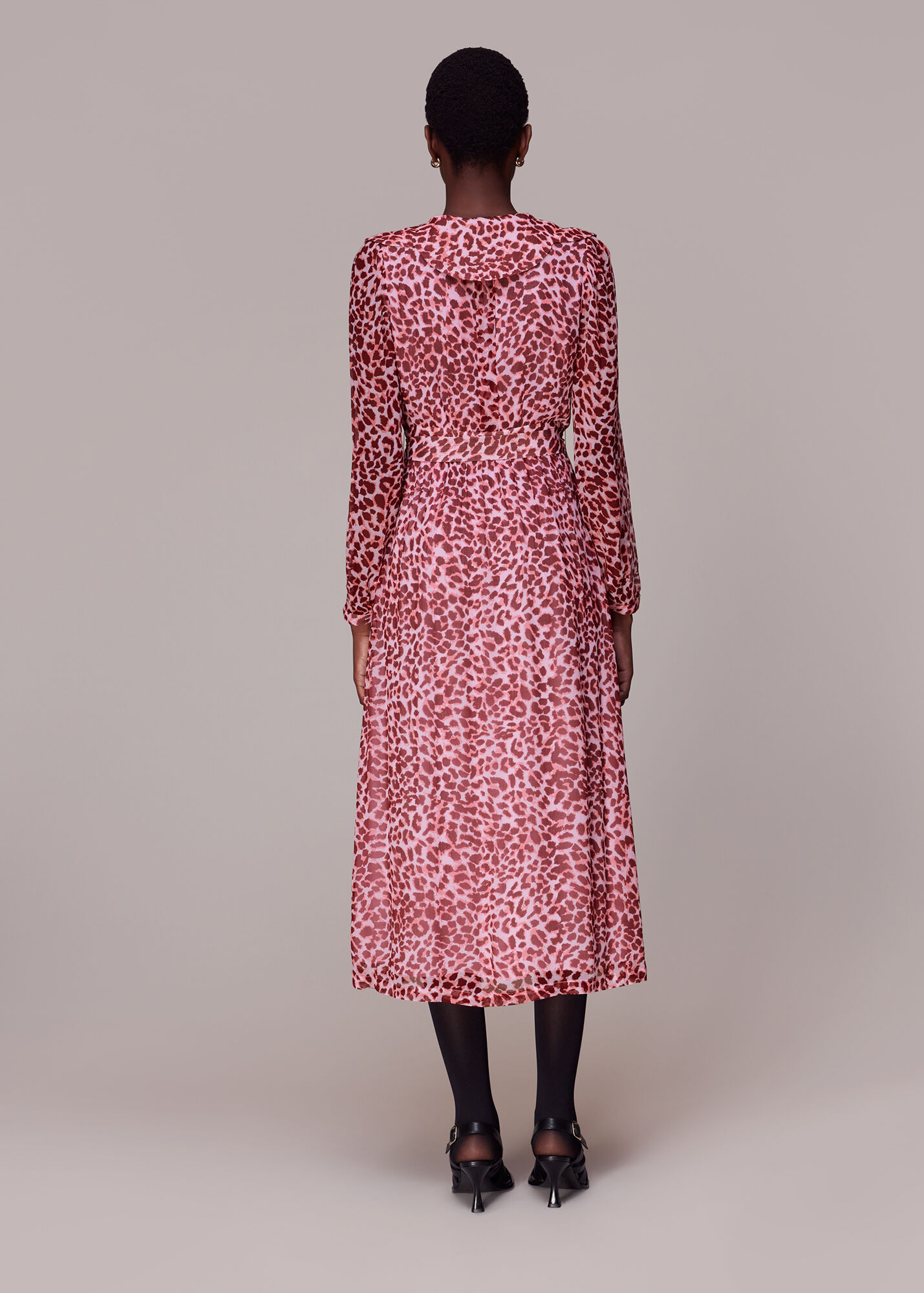 Pink/Multi Abstract Cheetah Midi Dress WHISTLES