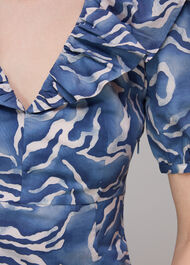 Watercolour Zebra Poplin Dress