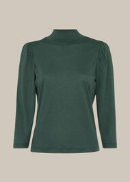 High Neck Puff Sleeve Top