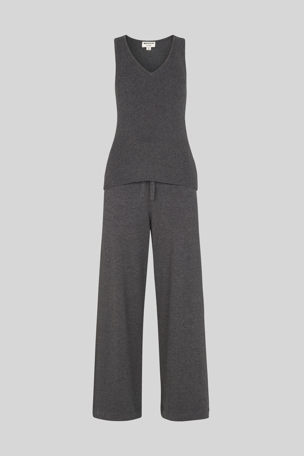 Knitted Pyjama Set Grey Marl