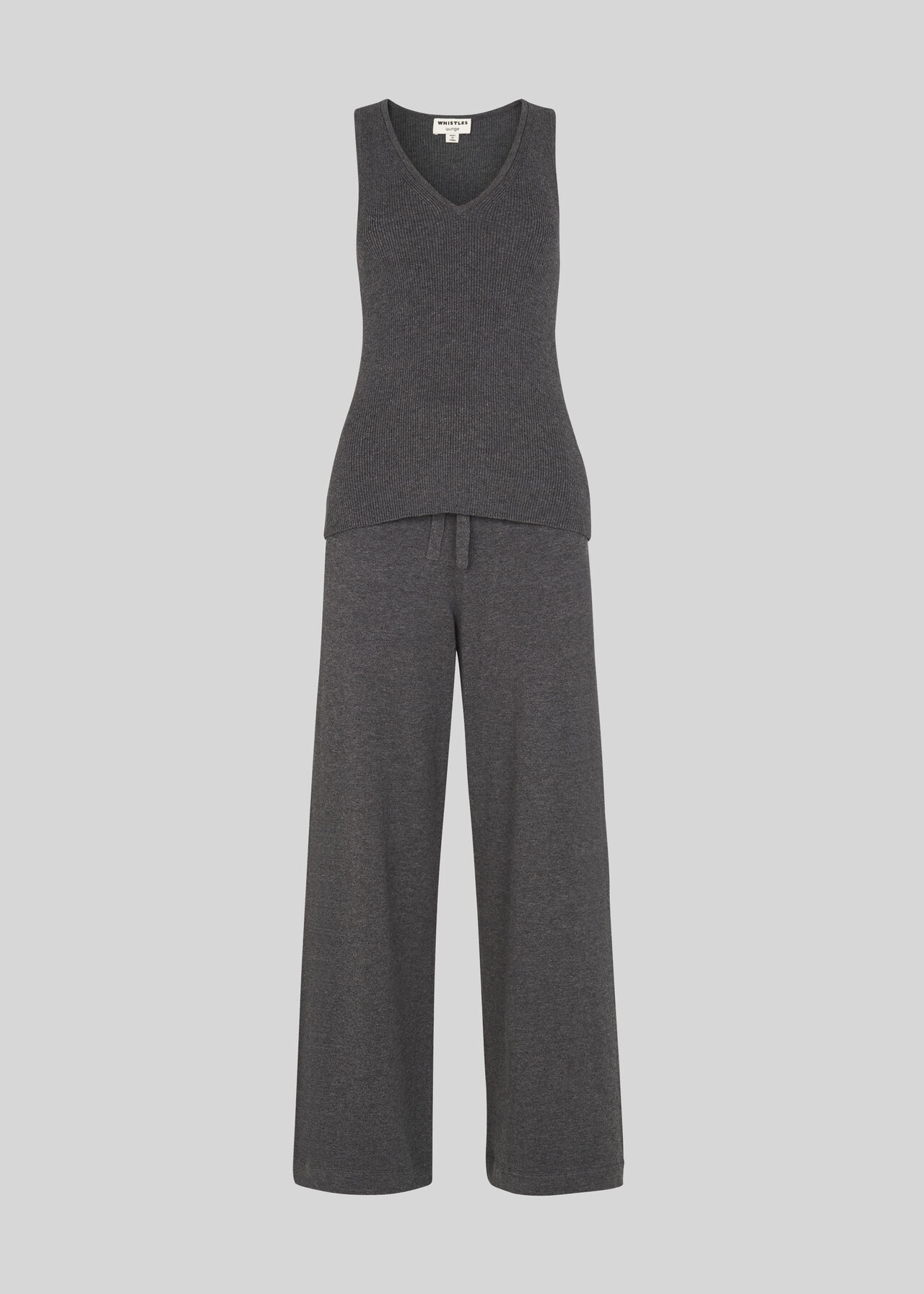 Knitted Pyjama Set Grey Marl