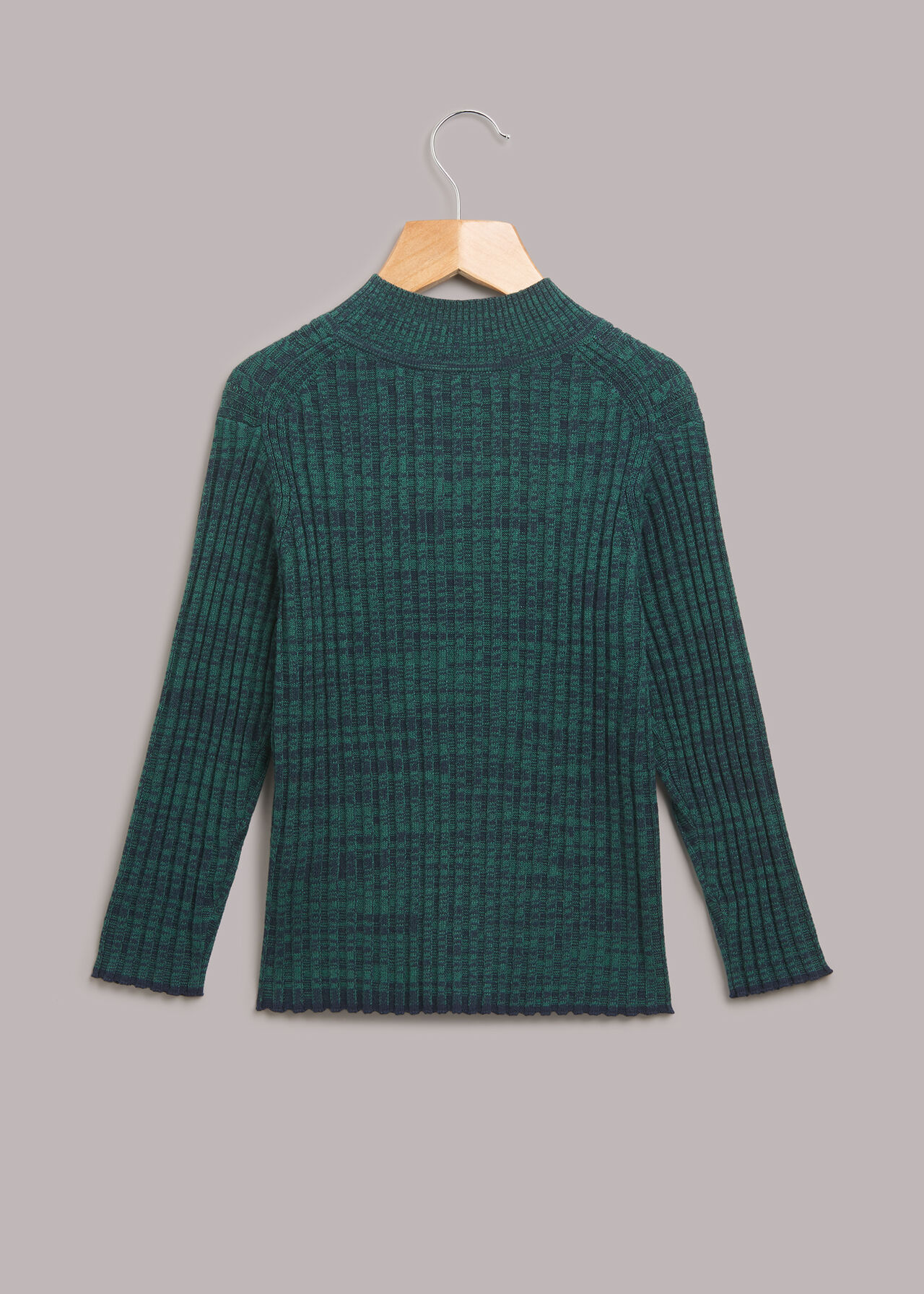 Rib Knit Marl High Neck