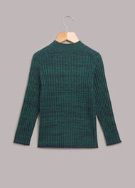 Rib Knit Marl High Neck