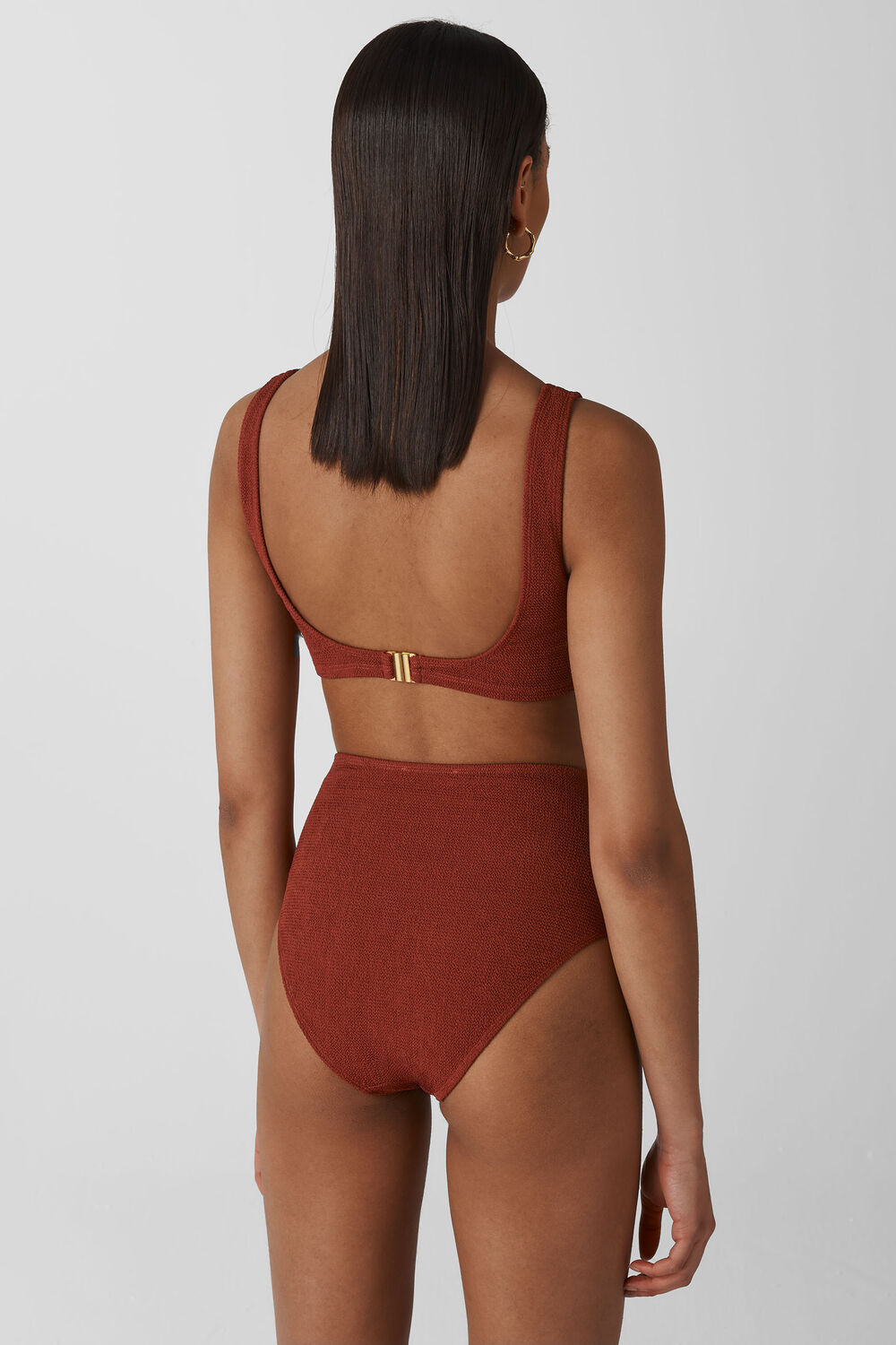 Tort Ring Square Bikini Top Rust