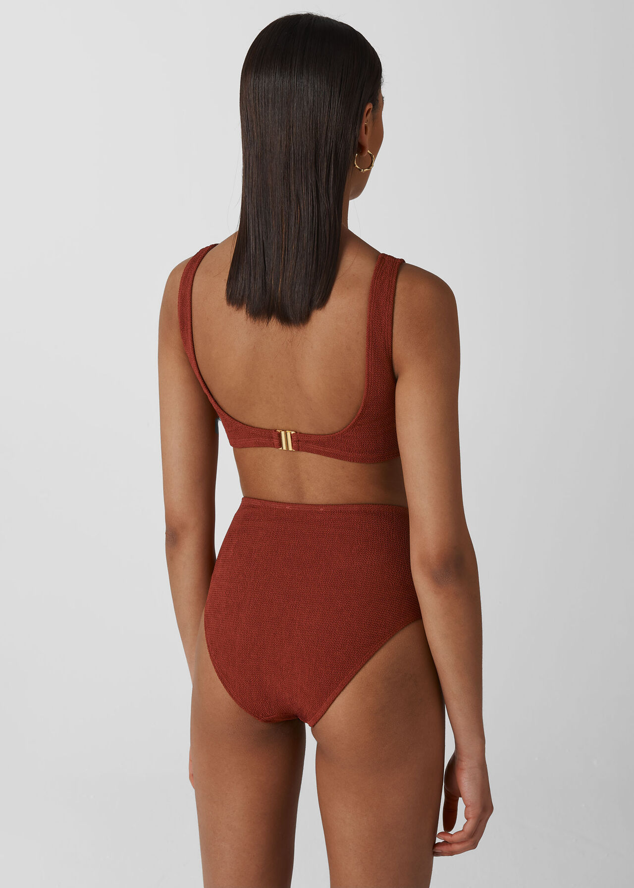 Tort Ring Square Bikini Top Rust