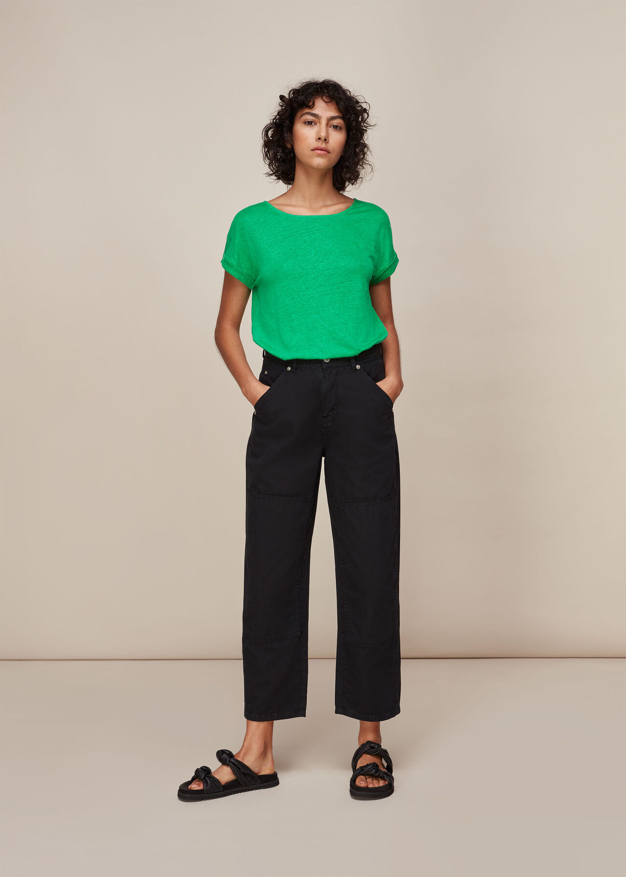 Relaxed Linen Tshirt Green