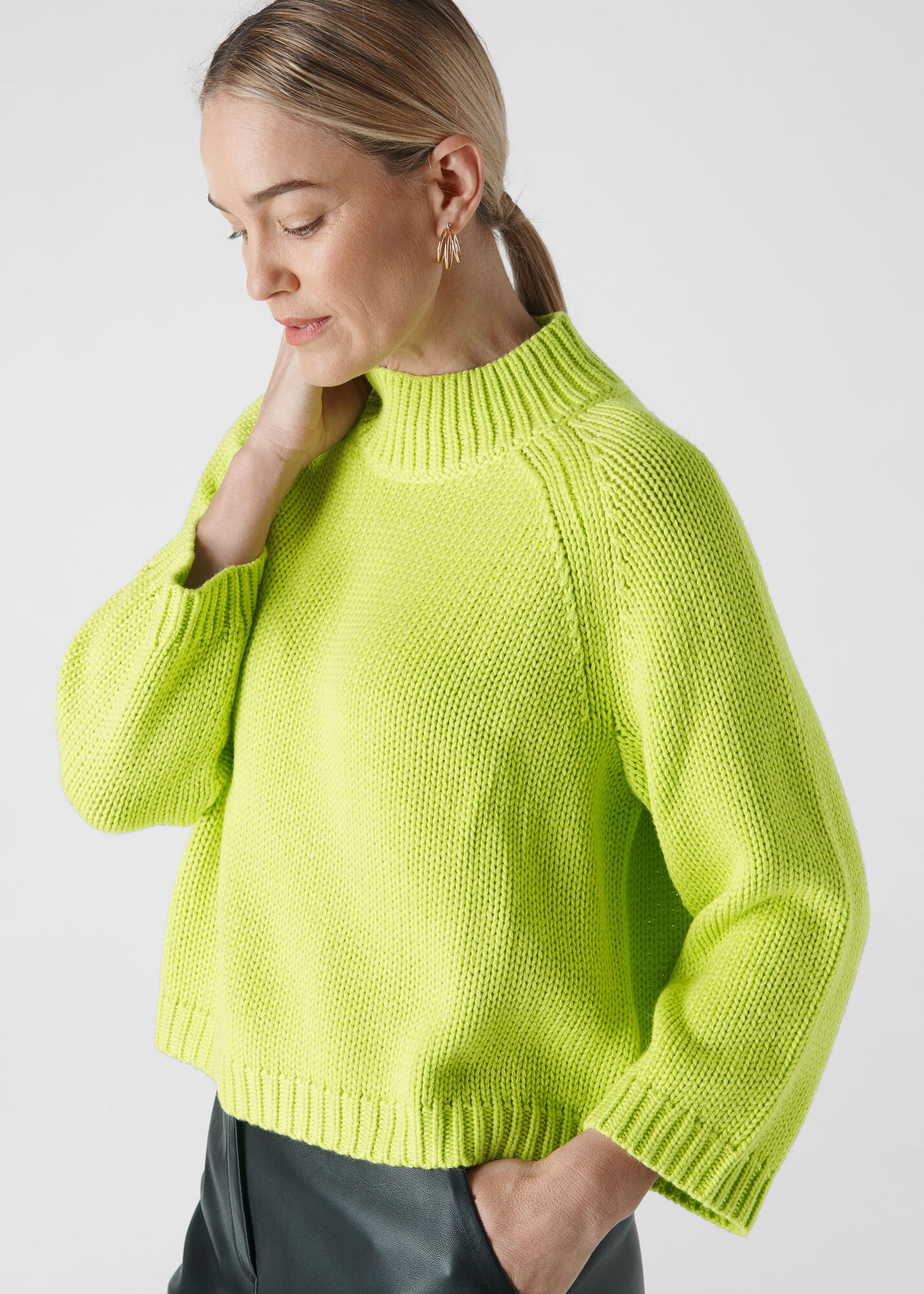 Yellow Chunky Alpaca Mix Knit | WHISTLES | Whistles UK