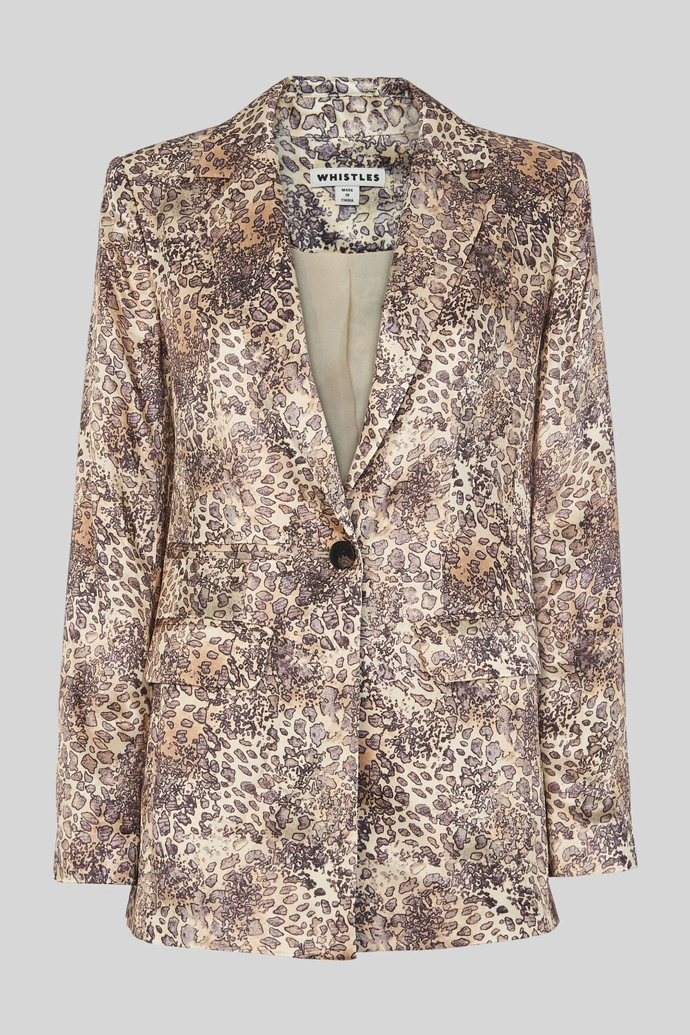 Big Cat Print Satin Blazer Multicolour