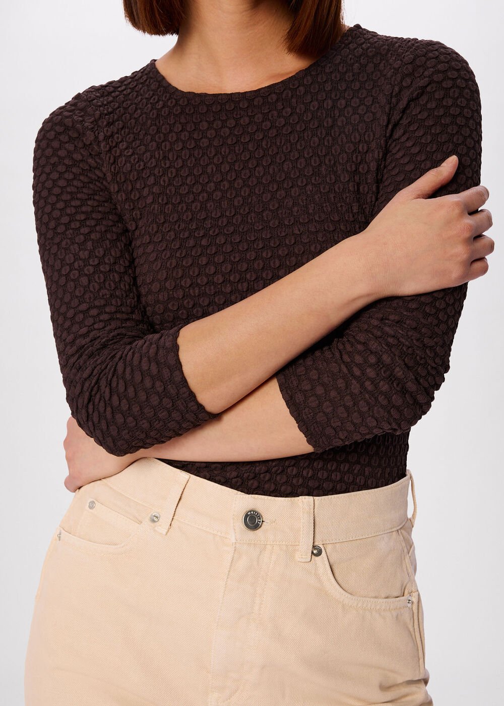 Textured Circle Jersey Top