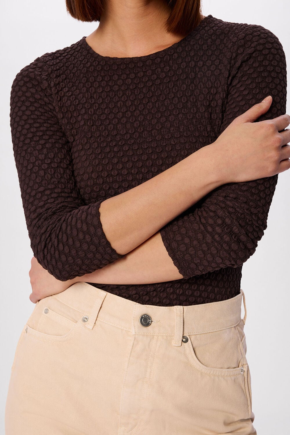 Textured Circle Jersey Top
