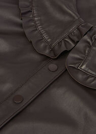 Leather Frill Collar Shirt