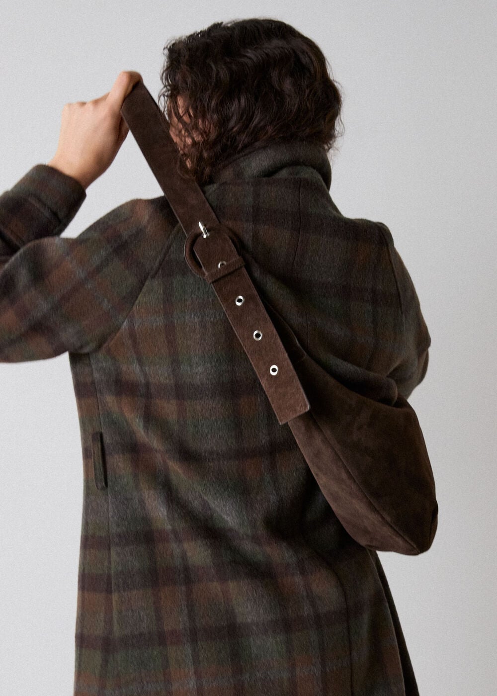 Sia Suede Curved Crossbody Bag