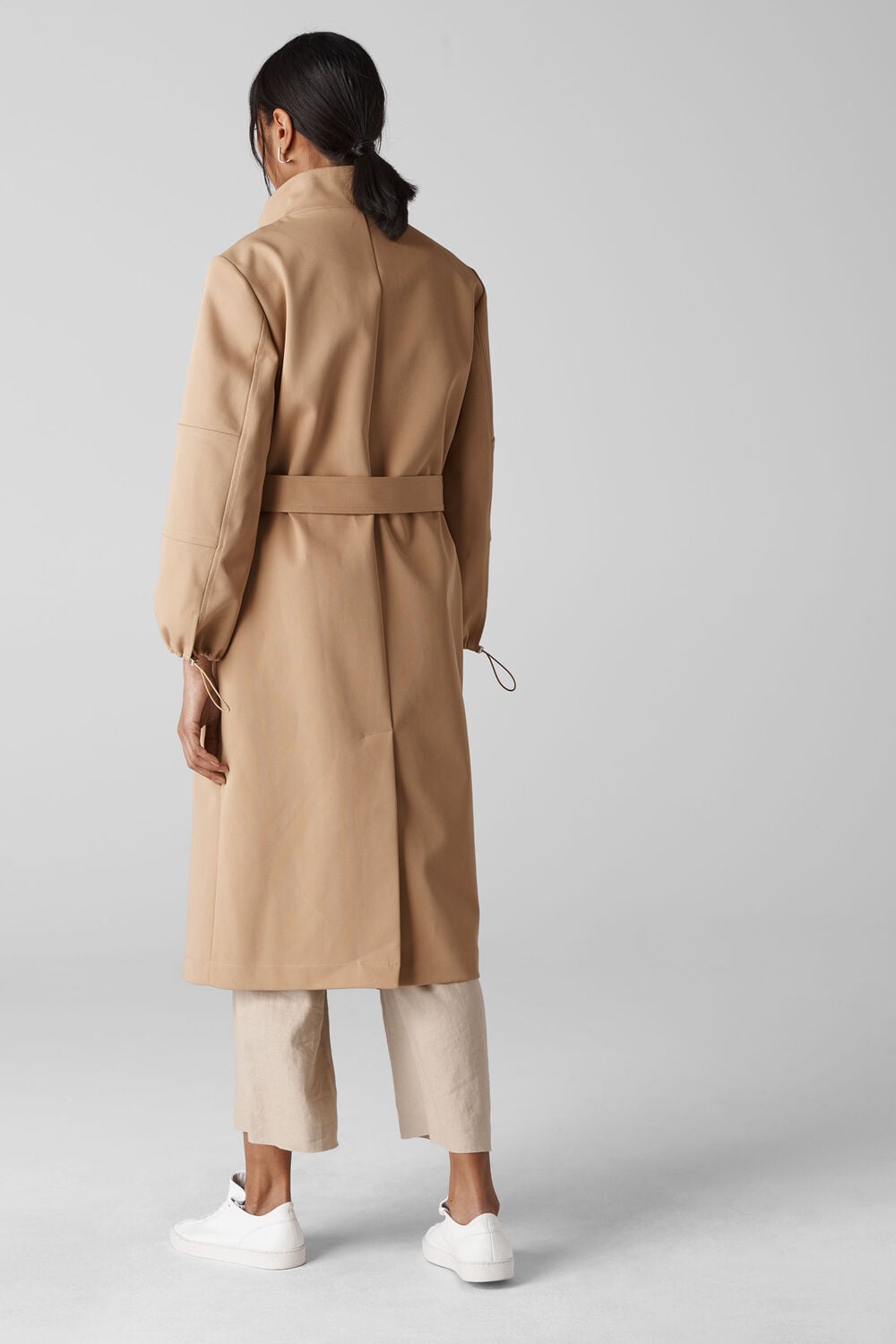 Minimal Gathered Collar Trench Neutral
