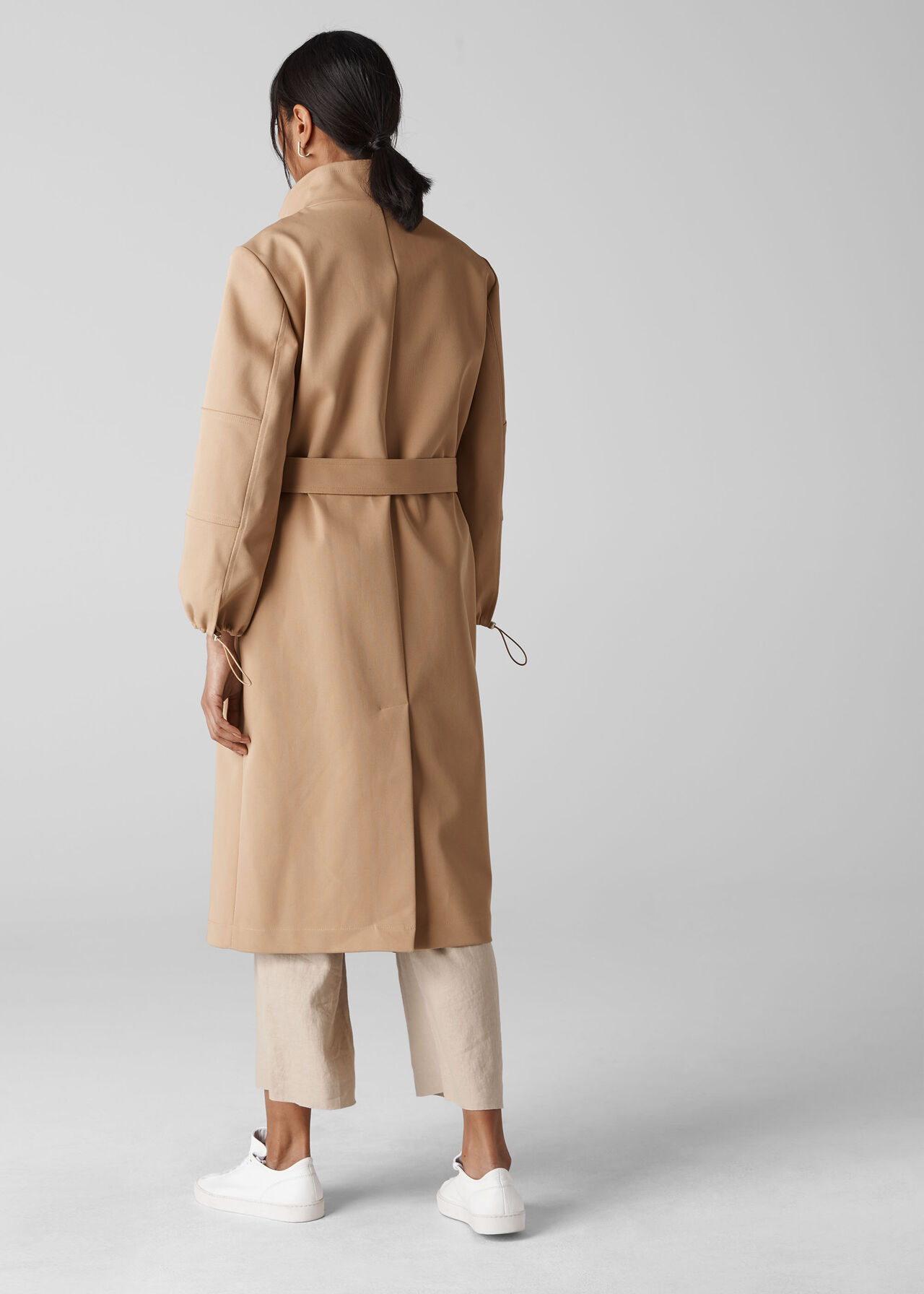 Minimal Gathered Collar Trench Neutral