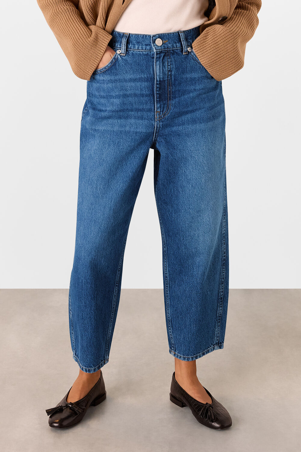 Denim Petite Authentic Barrel Leg Jean