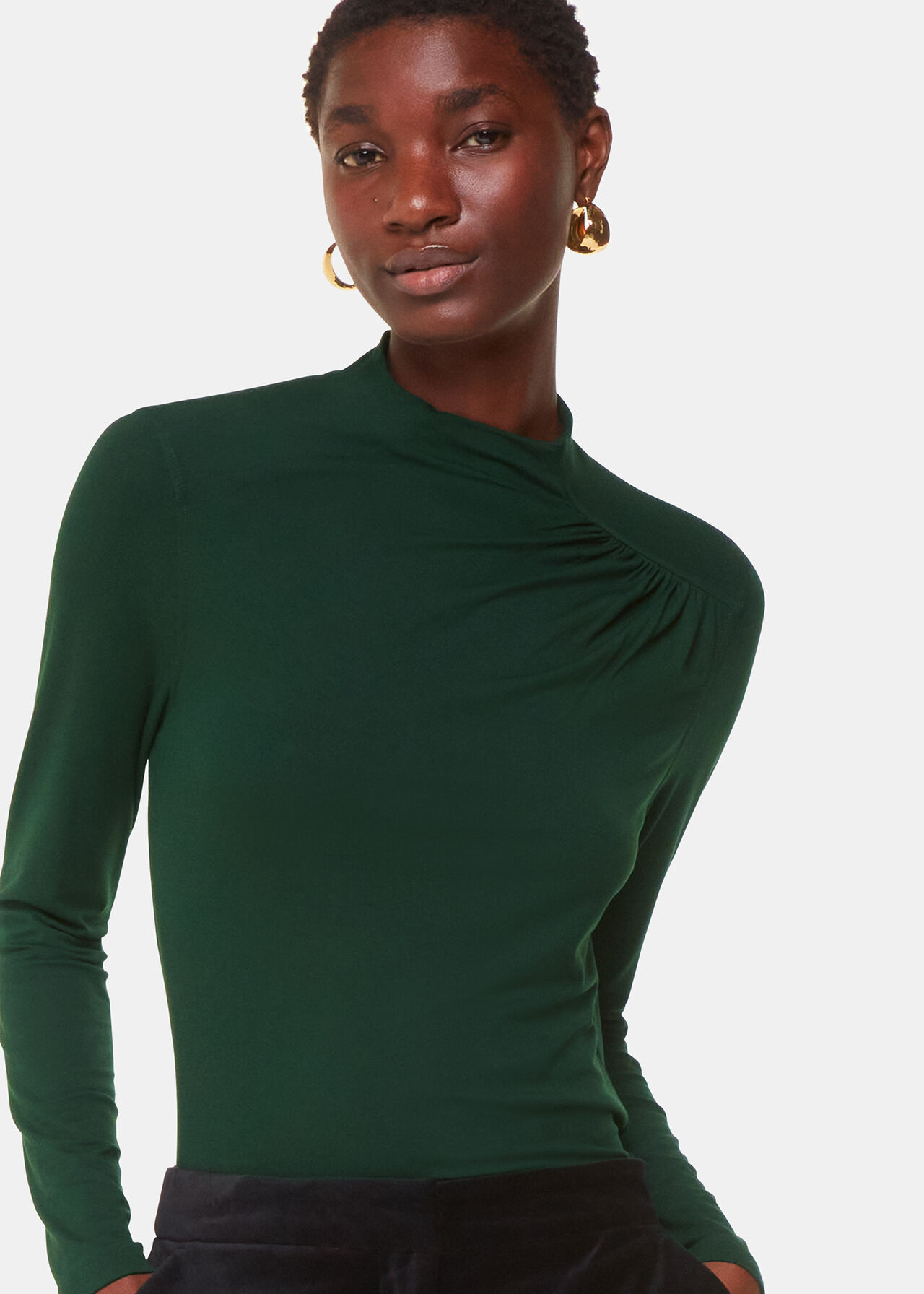 Ruched Front Detail Jersey Top