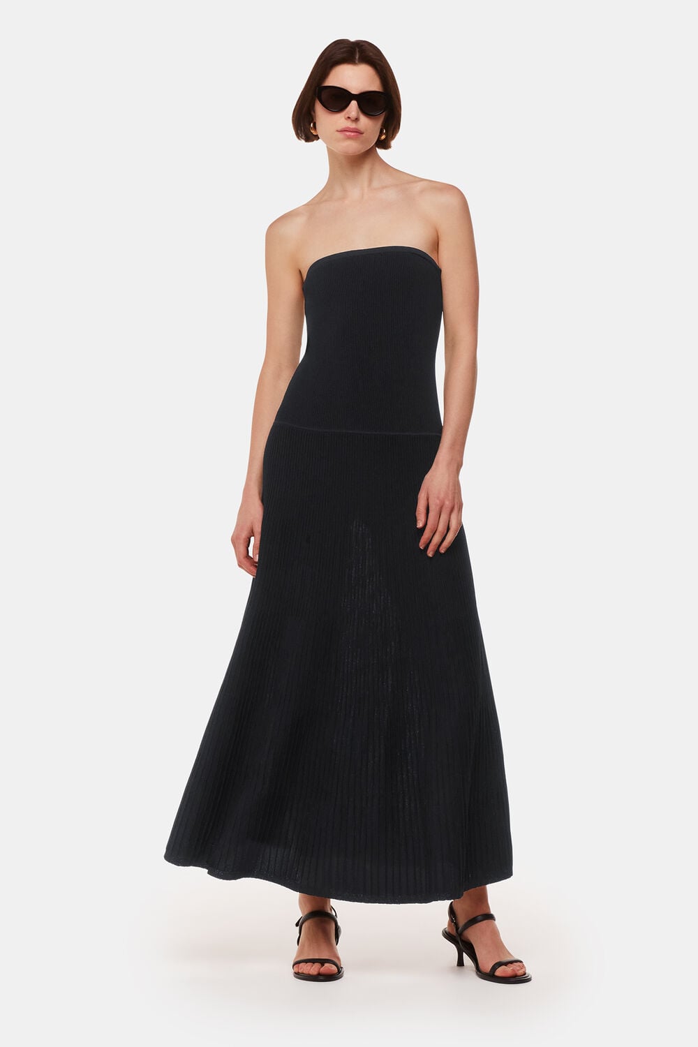 Black Bandeau Knit Dress