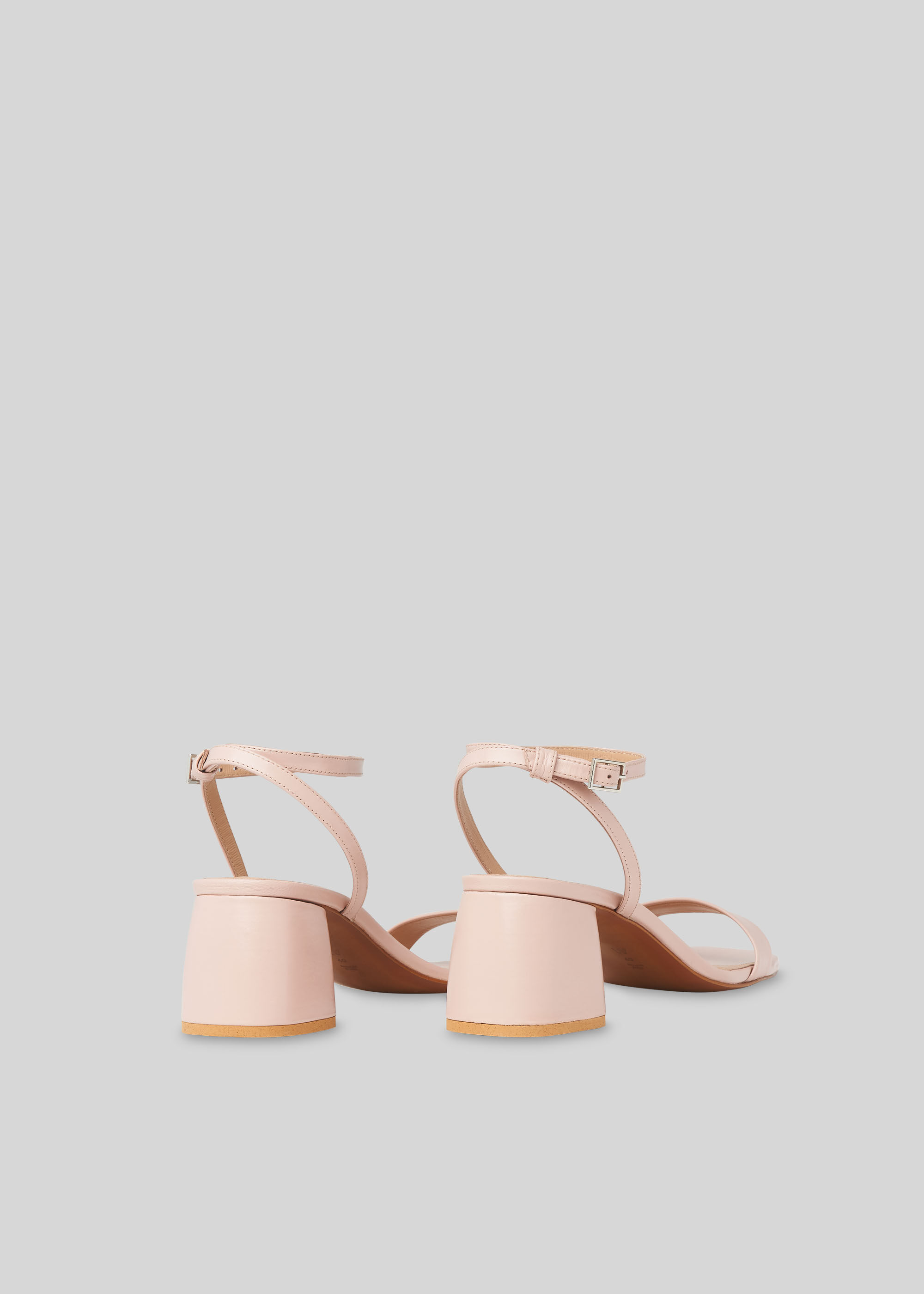 pale pink block heel sandals