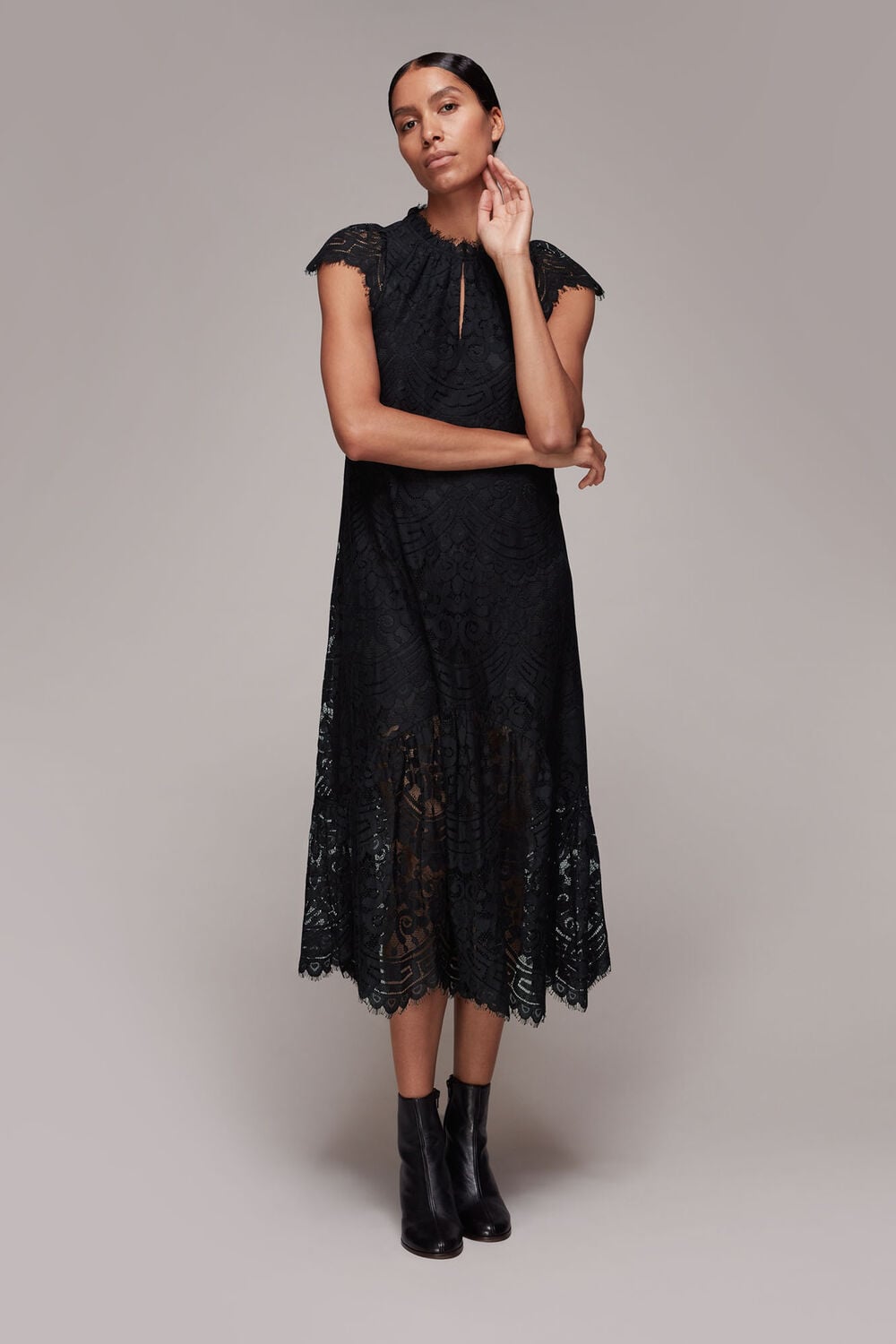 Lace Detail Trapeze Dress