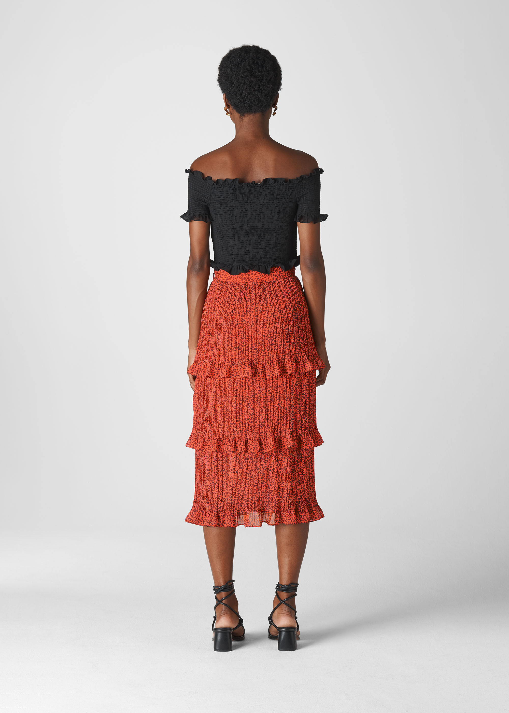 Tiered cheap leopard skirt