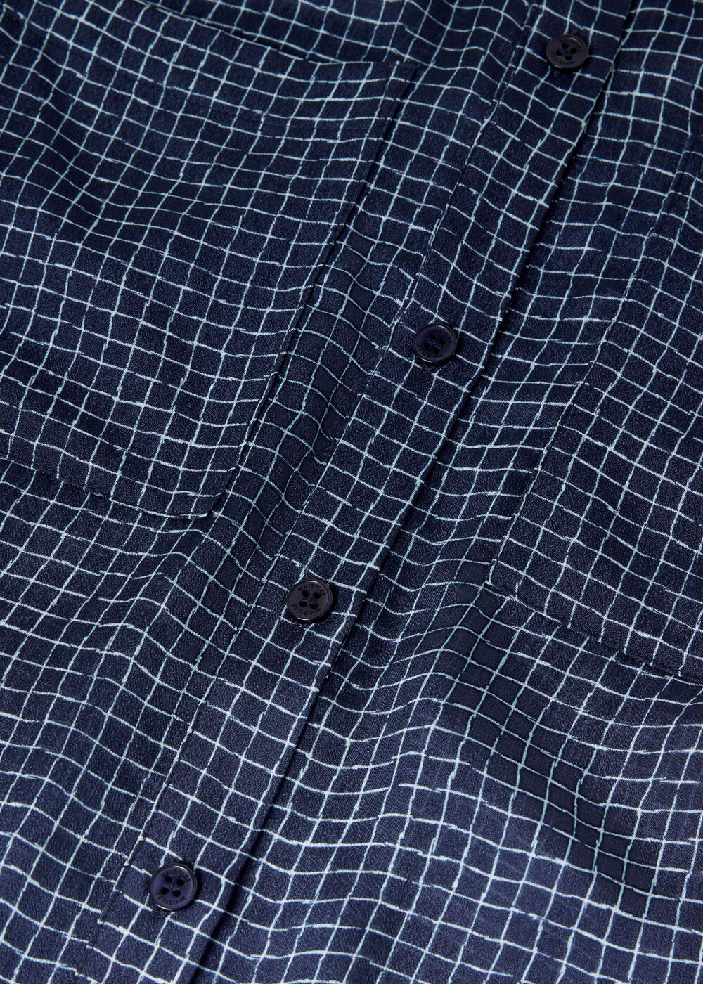 Grid Print Sheer Shirt