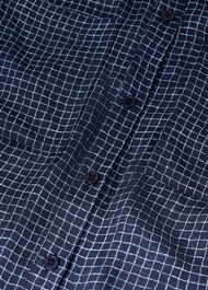 Grid Print Sheer Shirt