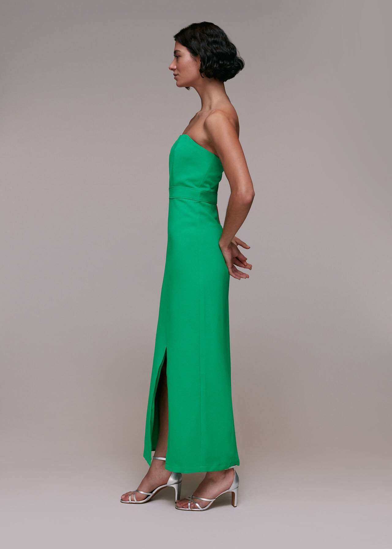 Green Gemma Strapless Maxi Dress | WHISTLES