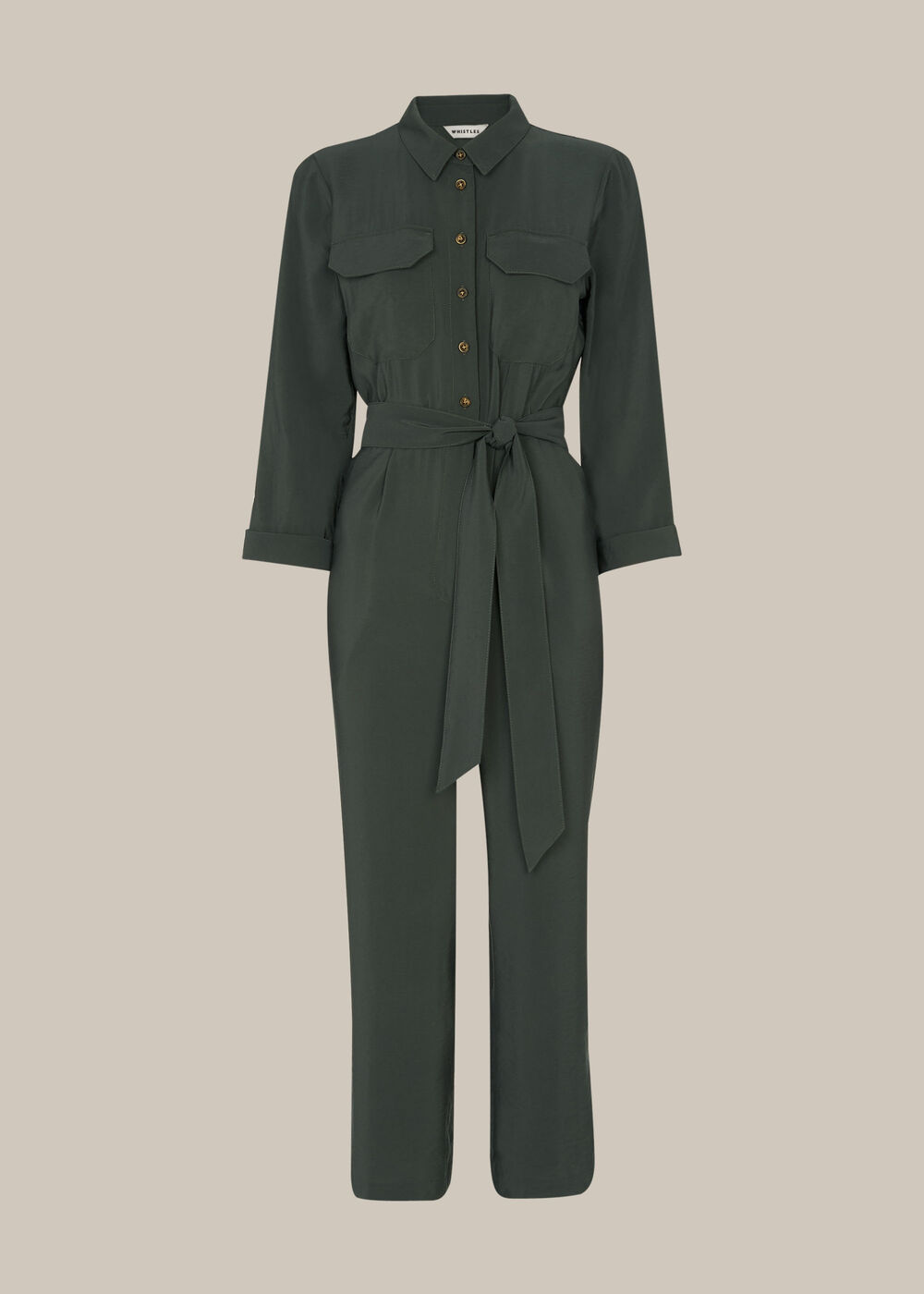 Lacey Pocket Detail Jumpsuit Dark Grey