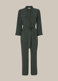 Lacey Pocket Detail Jumpsuit Dark Grey