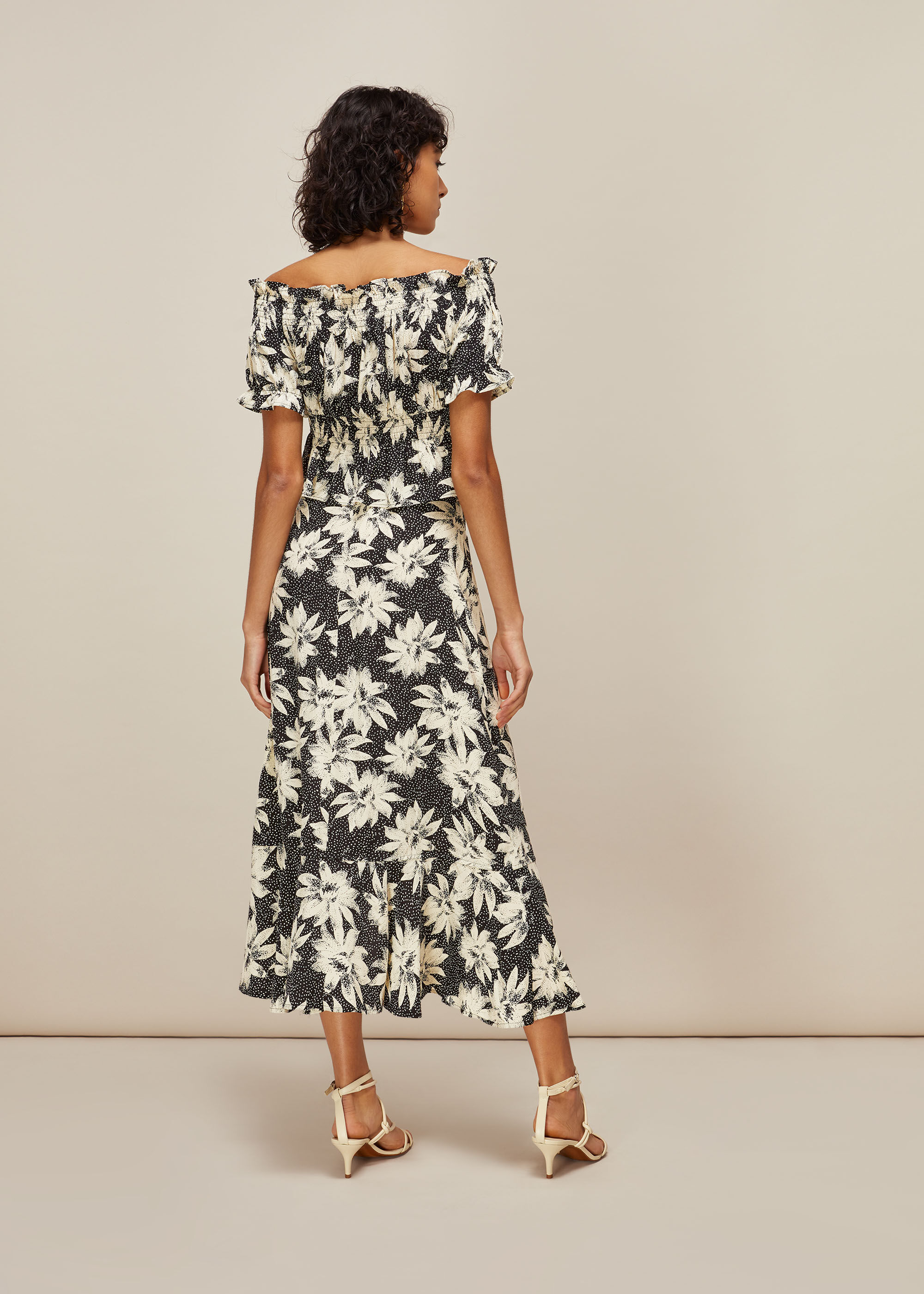 Black/Multi Starburst Floral Print