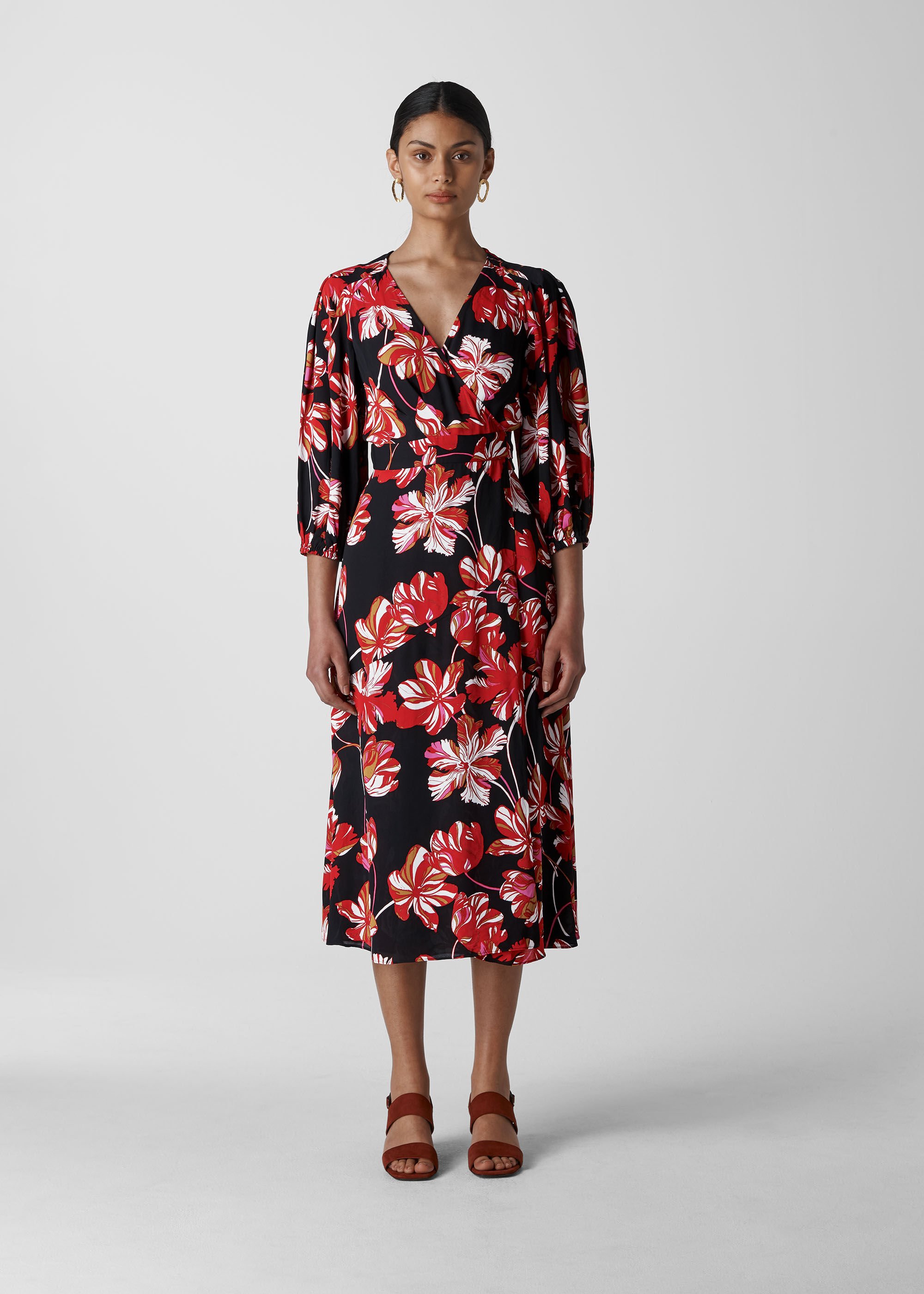 Pink Multi Tulip Wrap Dress WHISTLES