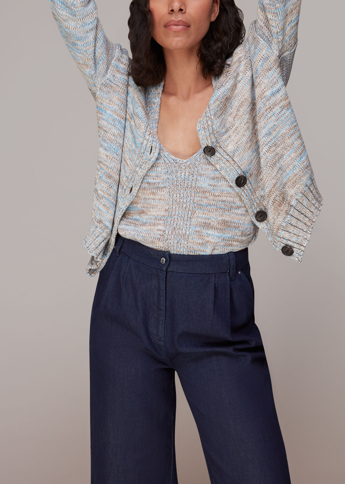 Blue/Multi Dakota Flecked Cardigan WHISTLES