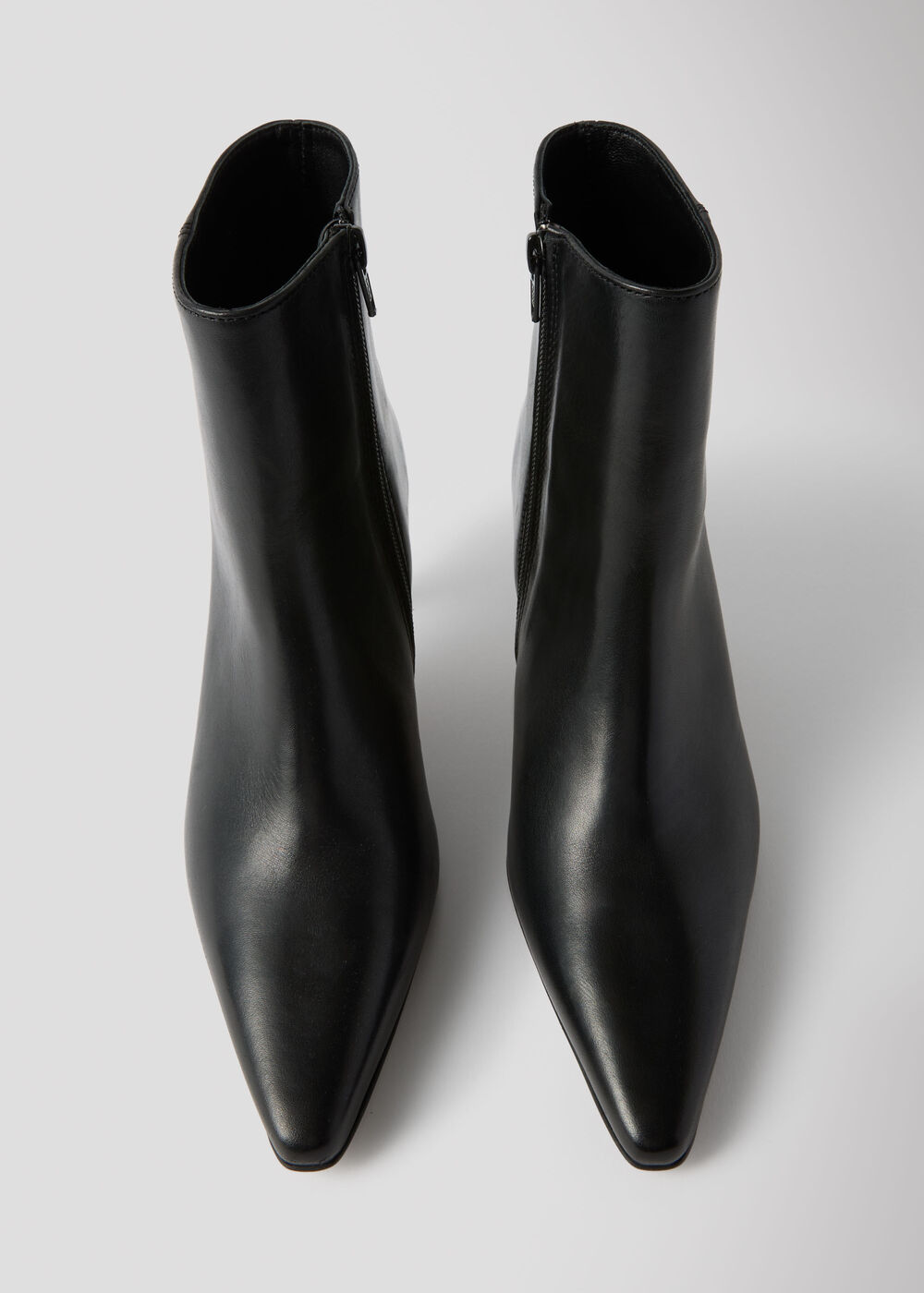 Kitten Heel Leather Ankle Boot