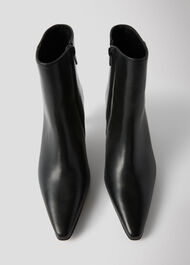 Kitten Heel Leather Ankle Boot