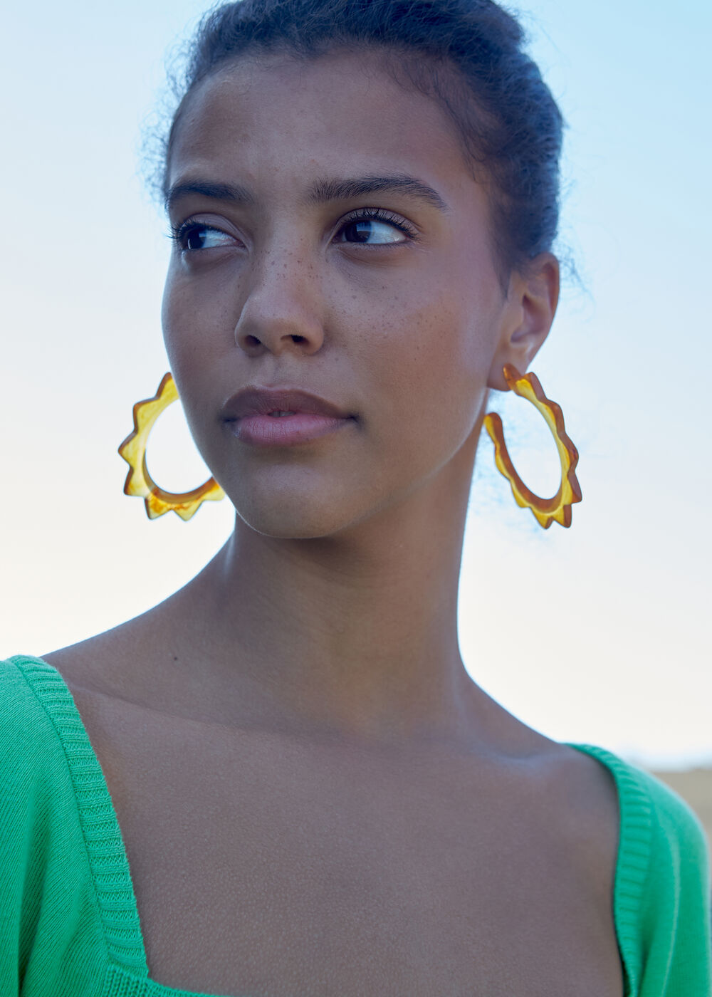 Starburst Resin Earring Orange