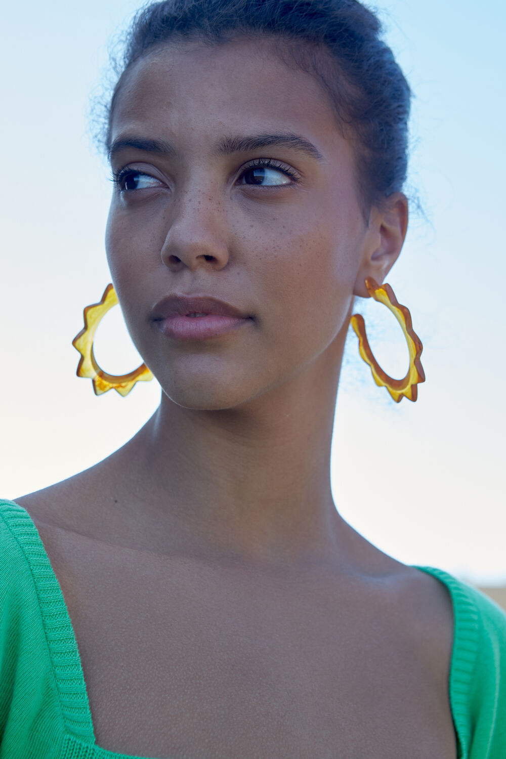 Starburst Resin Earring Orange